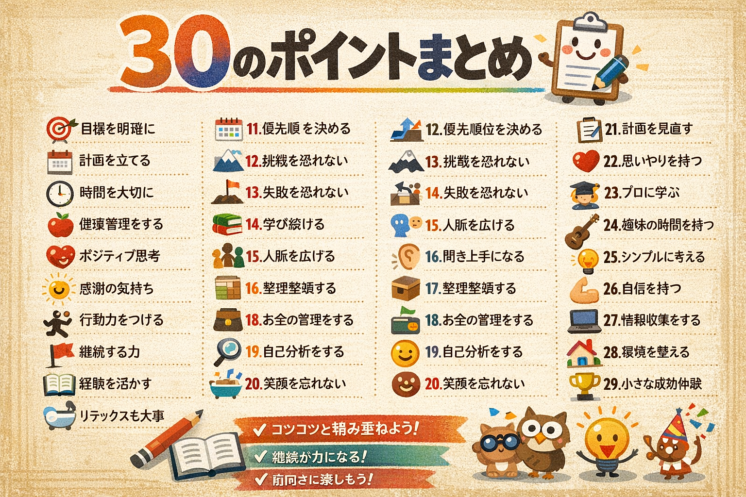 30のポイントまとめのイメージのイメージ