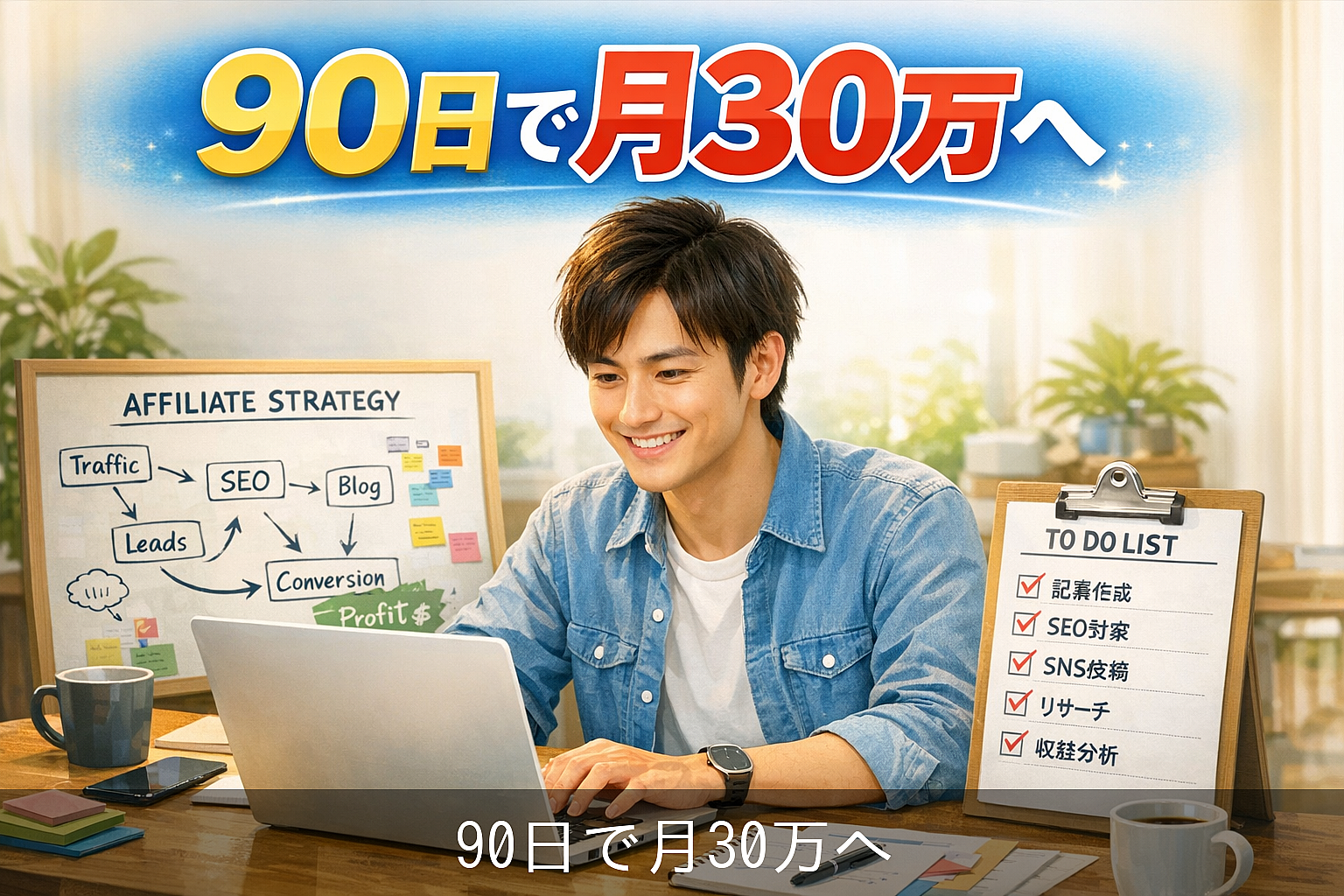 アフィリエイトで月30万円達成する90日戦略と行動計画を初心者向けにわかりやすく